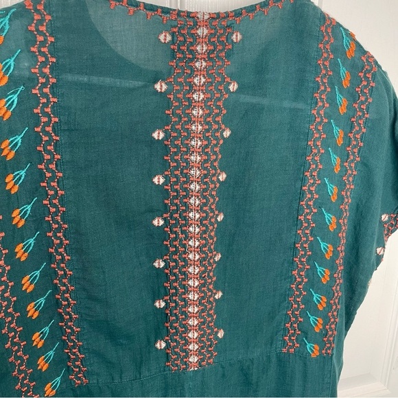 Johnny Was Floral Embroidered Bohemian Peasant Festival Mini Dress XS - Picture 12 of 14